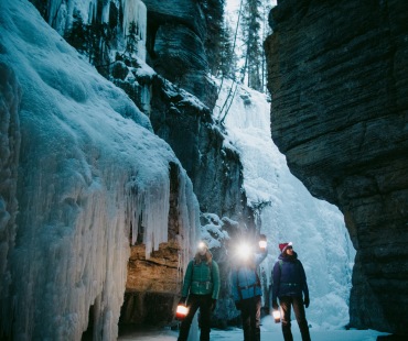Adventuring in the icey Maligne Canyon Adventuring in the icey Maligne Canyon