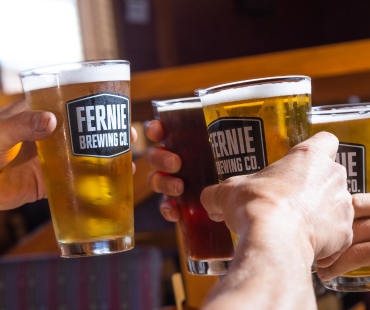 Cheersing beers at Fernie Brewing Co Cheersing beers at Fernie Brewing Co