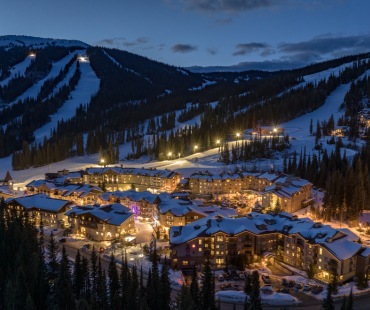 Beautiful night view of Sun Peaks Village Beautiful night view of Sun Peaks Village