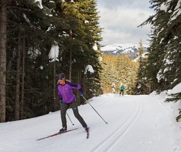 Cross Country skiing on Sun Peaks Nordic Trail Cross Country skiing on Sun Peaks Nordic Trail
