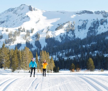 people cross-country skiing on the pristine trails at kirkwood people cross-country skiing on the pristine trails at kirkwood