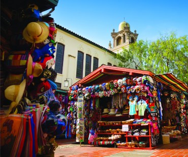 Stalls packed with colorful souvenirs in olvera street Stalls packed with colorful souvenirs in olvera street