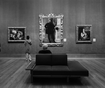 Black and white pictures of paintings inside the getty center in LA Black and white pictures of paintings inside the getty center in LA