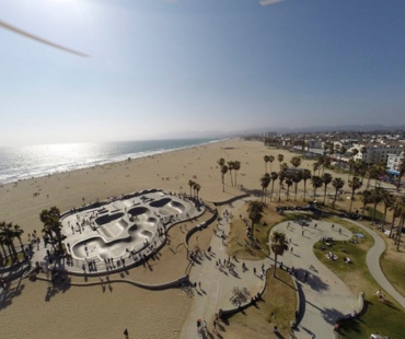 Overhead view of the venice beach skatepark Overhead view of the venice beach skatepark