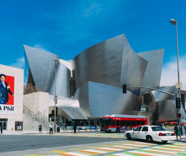 Outside of the concert hall showing its interesting architecture Outside of the concert hall showing its interesting architecture