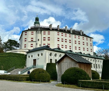The Ambras Castle high in Innsbruck The Ambras Castle high in Innsbruck
