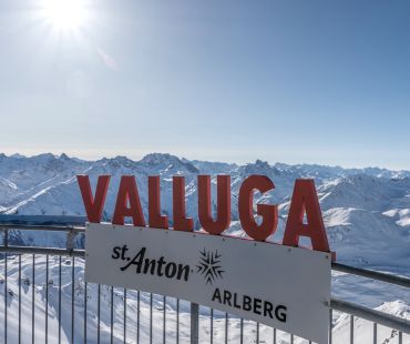 Valluga mountain sign Valluga mountain sign