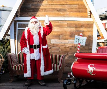 Santa waving at Crans Montana Santa waving at Crans Montana