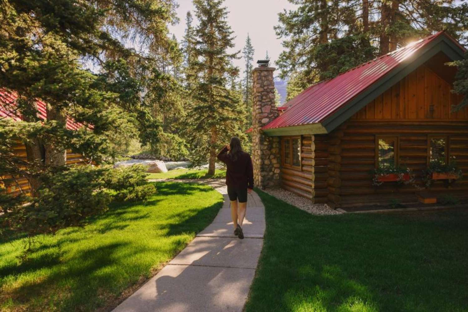 Walking through Hotel Grounds