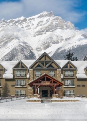 Banff Inn Exterior in Winter
